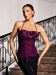 Lace Up Flower Top