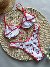 Cherry Printed Underwired Bikini Two-pieces Bikini Set