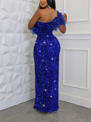 Sequin Feather Dresses