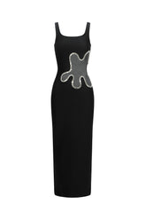Cut Out Diamond Bandage Maxi Dress