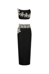 Ensemble bandage deux pièces Fleurs et Diamants