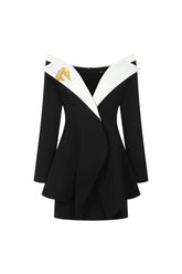 One Shoulder Suit Mini Dress