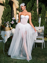 Robe longue bustier en résille