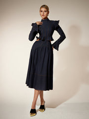 Robe en jean à manches évasées et découpes