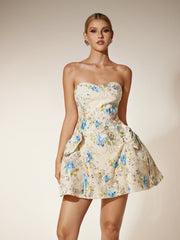 Flower Sequin Embroidered Mini Dress