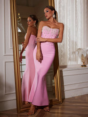 Strapless Pearl Bandage Dress