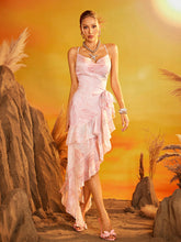 Robe maxi fendue dos nu à fleurs