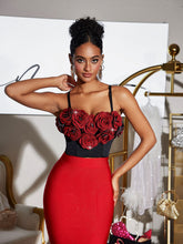 Haut bustier à fleurs spaghetti