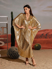 Kaftan en cotte de mailles à col en V