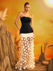 Strapless Mesh Maxi Dress