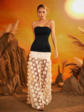Strapless Mesh Maxi Dress