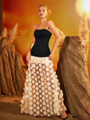 Strapless Mesh Maxi Dress