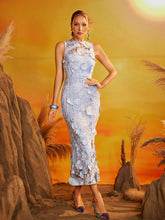 Robe longue sans manches à fleurs