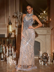 Robe longue à sequins