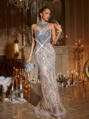 Robe longue à sequins