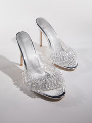 Pantoufles à franges de cristal