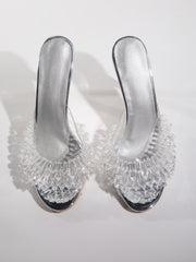 Pantoufles à franges de cristal