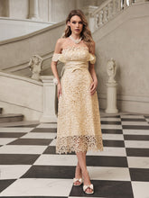 Off Shoulder Embroidered Midi Dress