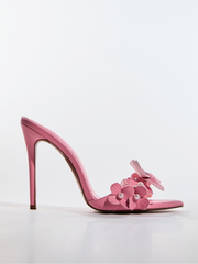 Pantoufles à fleurs de perles roses