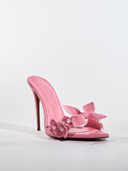 Pantoufles à fleurs de perles roses