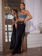 Ensemble jupe bandage strass