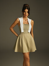 Robe courte à fronces châle