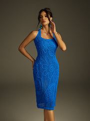 Robe midi sans manches en maille