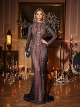 Robe longue sirène en strass et cristal