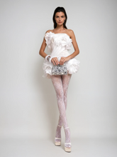 Robe mini bustier à volants étagés