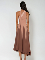 One Shoulder Scarf Midi Dress