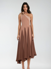 One Shoulder Scarf Midi Dress