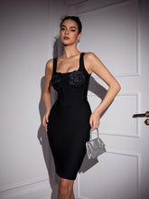 Square Collar Flower Bandage Top