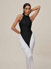 Sleeveless Ruched Bandage Maxi Dress