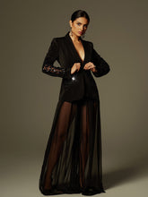 Ensemble blazer en maille strass