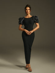 Robe longue bustier dos nu à strass