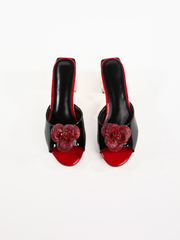 Sandales à fleurs et strass