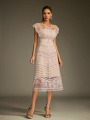 Lace Embroidered Midi Dress