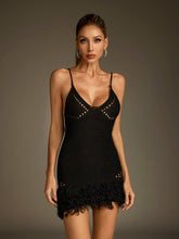 Robe mini en maille spaghetti