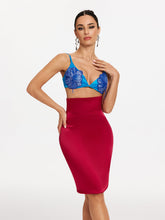 Ensemble jupe et jupe en satin à fleurs spaghetti