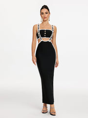 Ensemble jupe bandage à fleurs