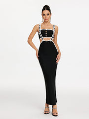 Ensemble jupe bandage à fleurs