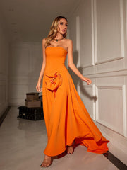 Robe longue bustier à fleurs