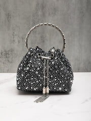 Sac seau noir orné de cristaux