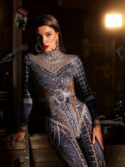 Combinaison imprimée strass