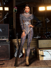 Combinaison imprimée strass