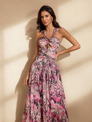 Twisted Printed Maxi Dress
