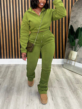 Half Zip Sweatshirt Jogger Set