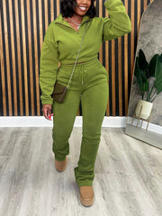 Half Zip Sweatshirt Jogger Set
