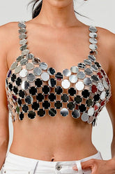 Party Sizzling Metallic Sequin Cami Top