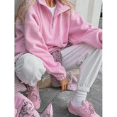 Vibrant Pink Fleece Oversize Sweatshirt